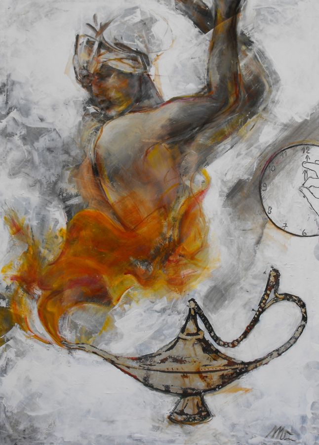 Aladino, l'ultimo desiderio  tecnica mista  100x70 2011