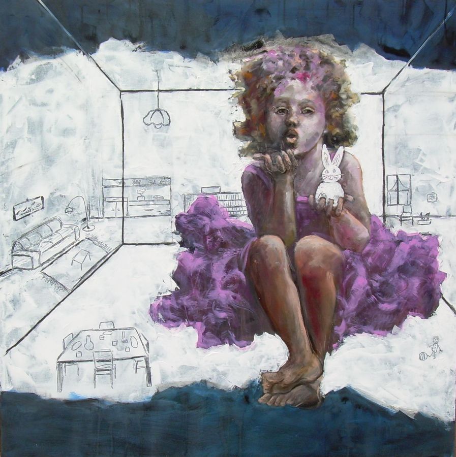 Alice  tecnica mista  100x100  2011