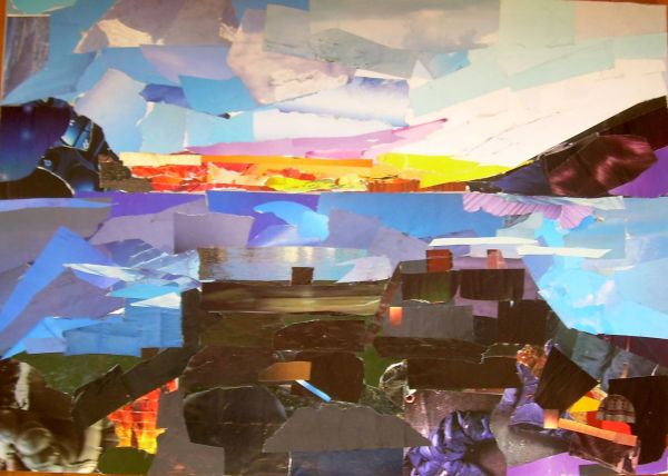 Chiavari dal balcone  collage  70x50  2014