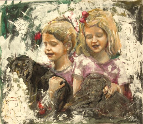 Cuccioli  tecnica mista  70x80  2016