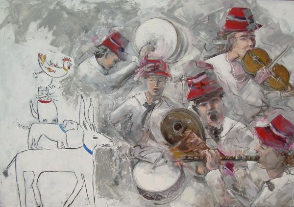 I musicanti di Brema  tecnica mista  70x100  2011