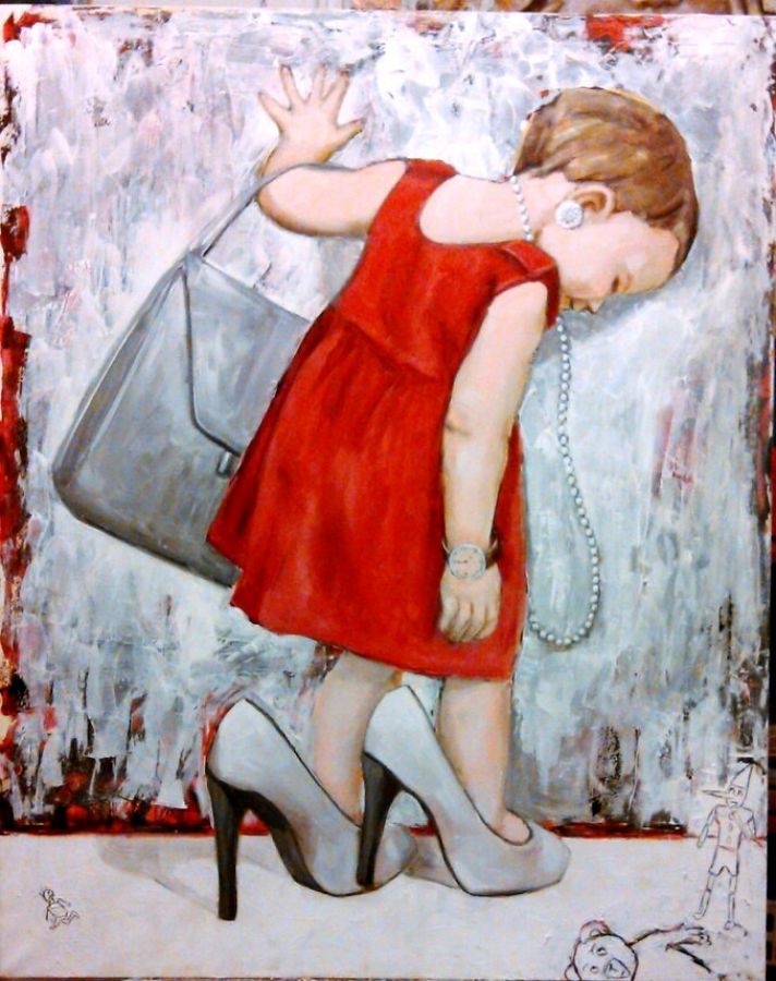 Io sono grande  tecnica mista  100x80  2015