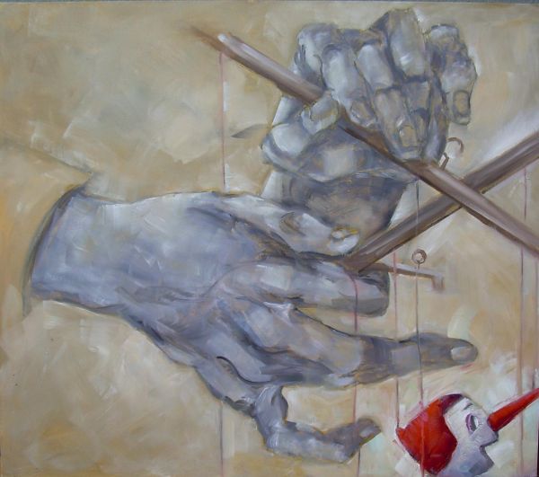Muovere i fili   olio  70x70   2009