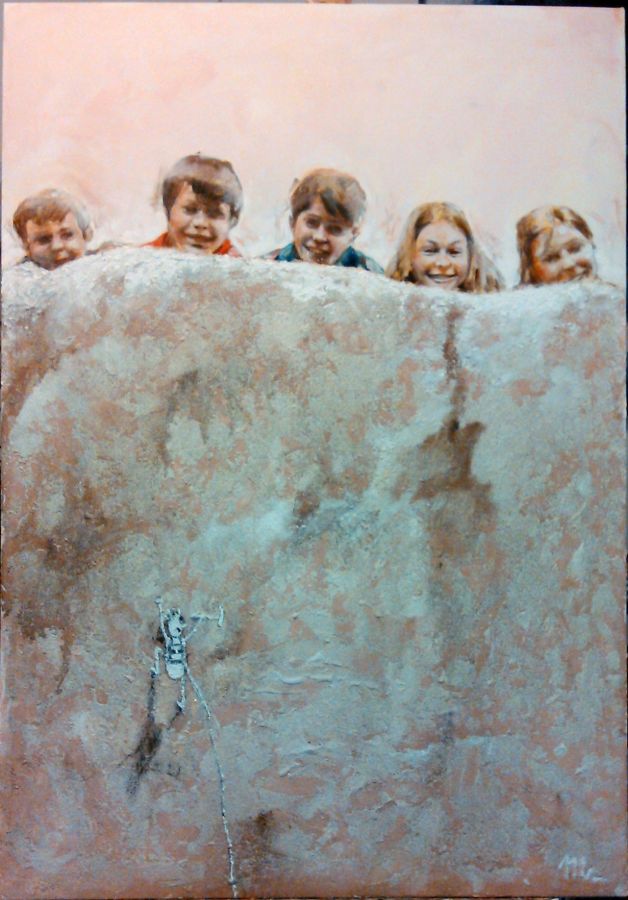 Noi ce l'abbiamo fatta  tecnica mista  100x70  2014