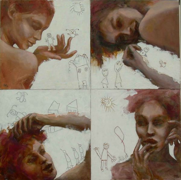 Nostalgie 4x40x40   olio gesso   2009