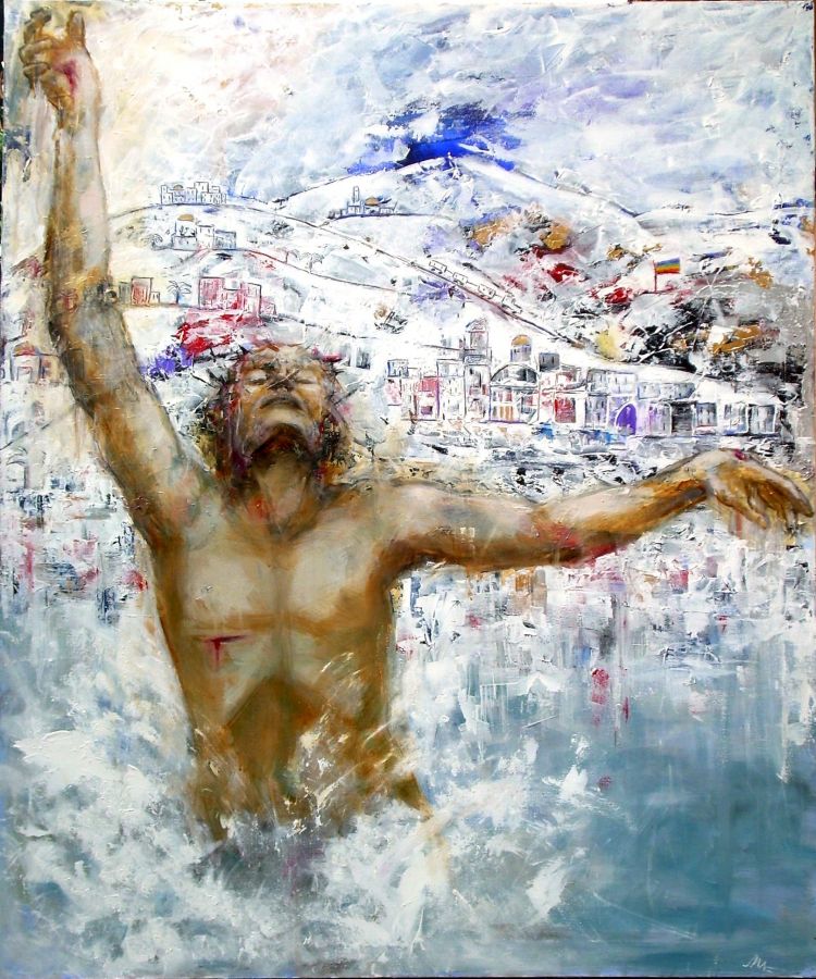 Ri-nascita  tecnica mista  100x120  2014