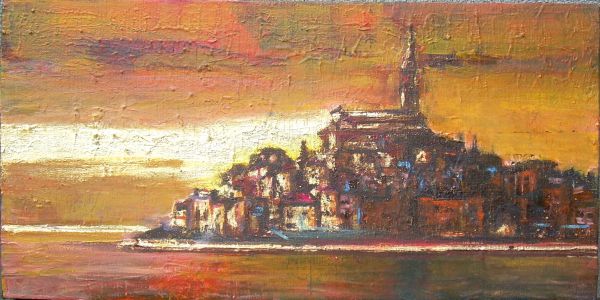 Rovigno  olio foglia oro  20x40  2014